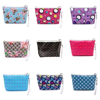 

Floral Print Makeup Bags Women PU Leather Clutch Waterproof Wallet Messenger Bag Casual Accessories