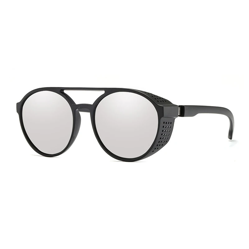 Солнцезащитные очки для мужчин Ретро Хиппи очки круглые стимпанк Солнцезащитные очки Oculos Redondo винтажные модные трендовые продукты оттенки - Цвет линз: C4