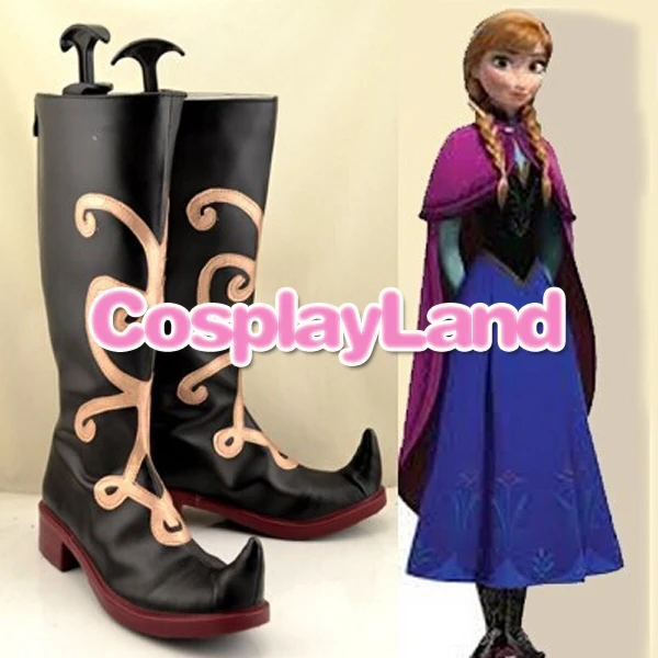 Custom Made Anime Cosplay Fantasia Costume Anna Rock Boots Frozen Shoes1