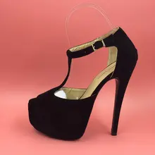 Zapatos Mujer 2016 Real Balck Women Sandals Pumps Buckle Strap Sapato Feminino Chaussure Femme Zapatillas Mujer Fashion Party