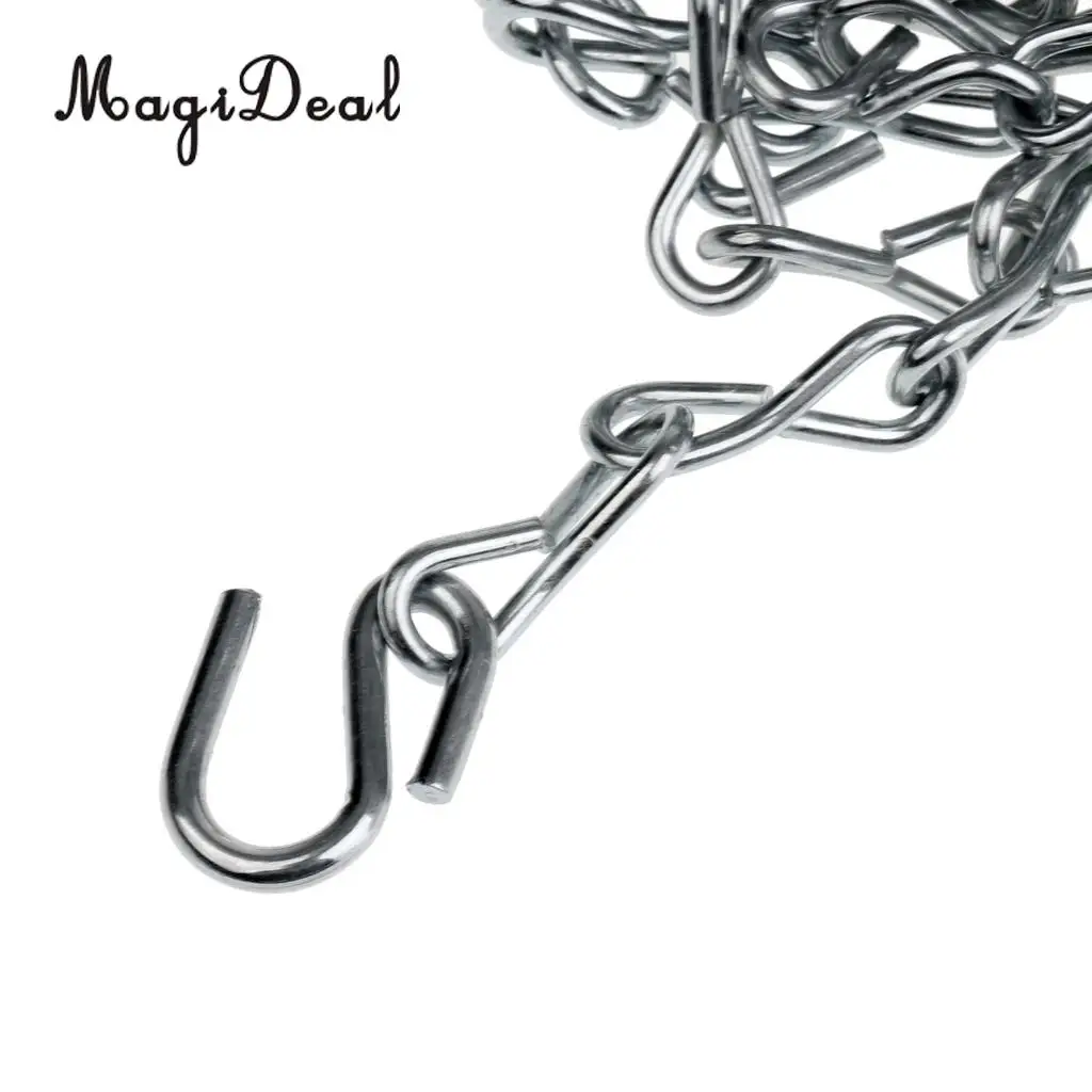 MagiDeal Heavy Duty Metal Chain Link Basketball Net for Standard Indoor or Outdoor Team Sports Basketball Hoop Rim Silver