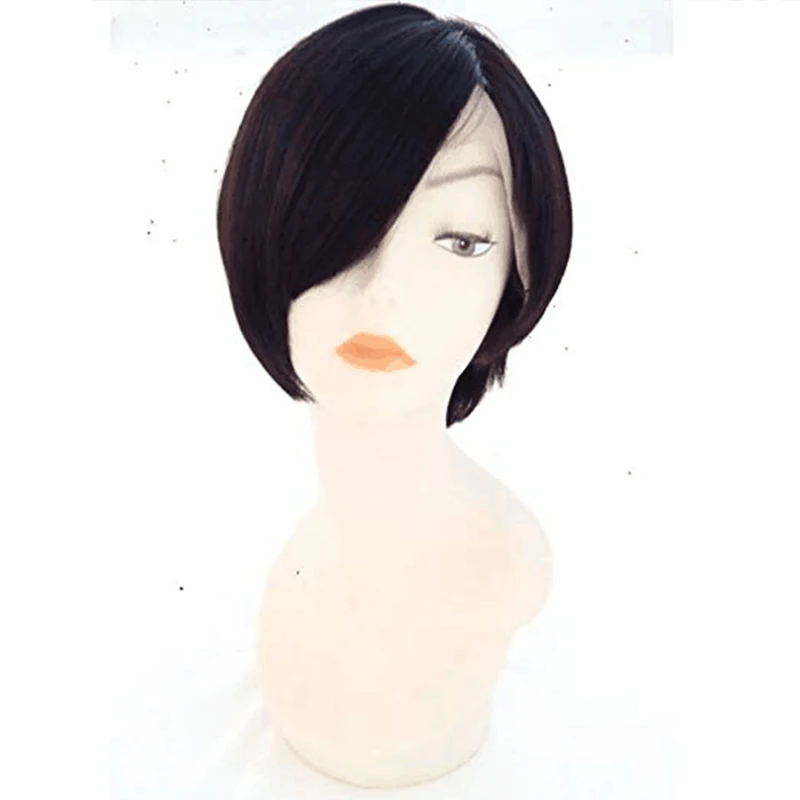 

Holy Belle Short Bob Full Lace Human Hair Wig Glueless Pre Plucked Bleached Knots 130-180% Density Natural Color