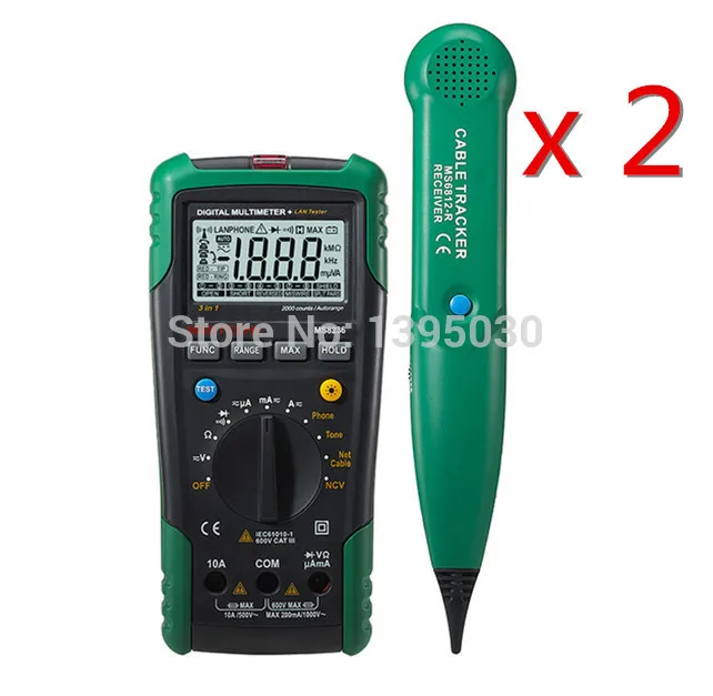 

Digital MS8236 Network Multimeter & multifunctional Lan Tone Phone Cable Track Tester 2PCS