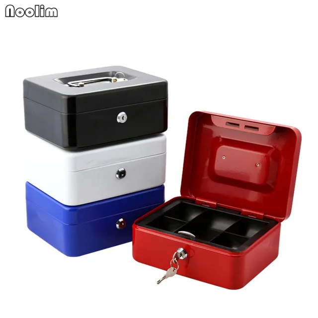 Noolim Home Organizer Mini Portable Steel Petty Lock Cash Safe Box Noolim Home Organizer Mini Portable Steel Petty Lock Cash Safe Box For School Office With 2 Keys Lockable Coin Security