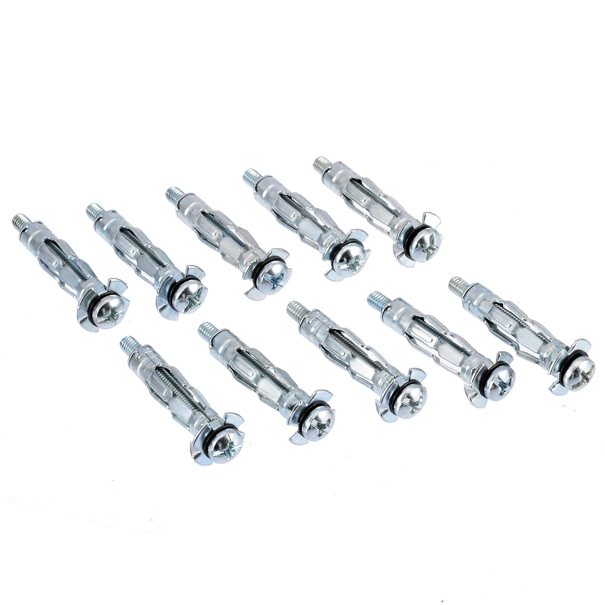 Mayitr 10pcs M4X32 Hollow Wall Anchors Metal/Cavity/Plasterboard Plug/Fixing Screw Bolt Assortment