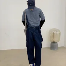 Мужские рабочие джинсы комбинезоны винтажные Модные свободные повседневные Широкие джинсовые брюки мужские уличная хип-хоп нагрудник гаремный комбинезон брюки