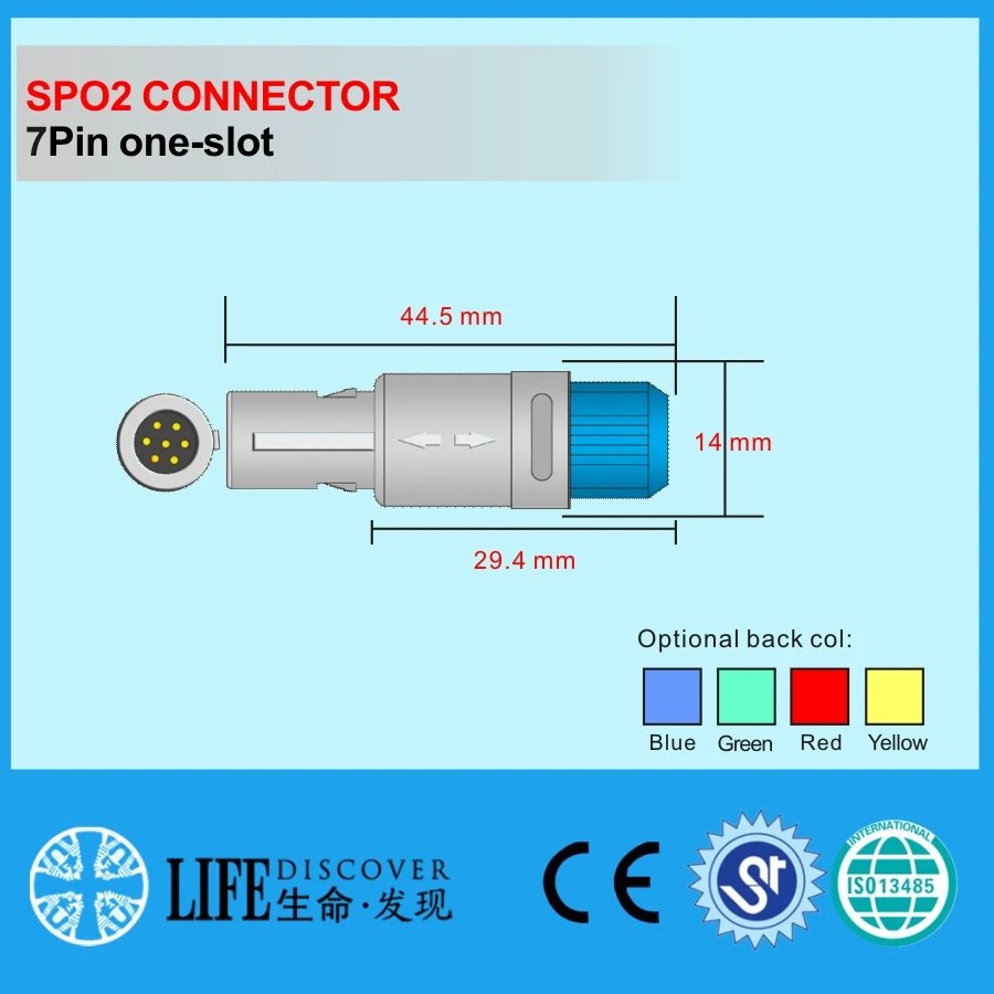 Стандартный разъем lemo для датчика SPO2 2-контактный Медицинский 10 шт. в упаковке |