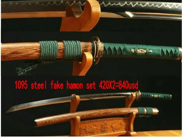 Набор из 2 шт. меч 1095 + меча 1060 хамона стали коричневого 1 сложенный|link|link sword |