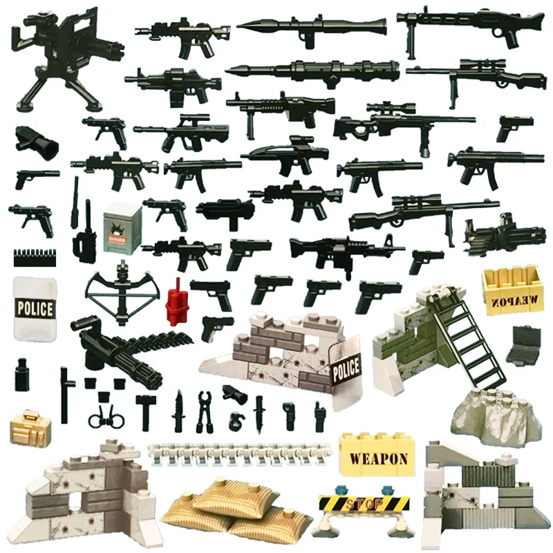 Мини Игрушечная модель пистолета военный Строительный Блок Детские аксессуары солдатский оружейный комплект посылка настольное украшение интеллект подарок для мальчика