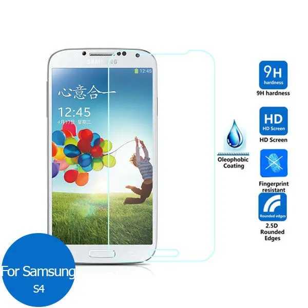 2PCS For Samsung Galaxy S4 tempered glass protector 9h Safety Film on S 4 I 9500 9505 Gt I9506|screen protector|screen protector filmfilm for samsung - AliExpress