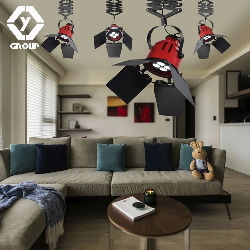 

OYGROUP Industrial Stretching Retro modern Ceiling Lamps E27 40W Iro Ceiling lights Without Bulb Decoration for Bar Hotel Room