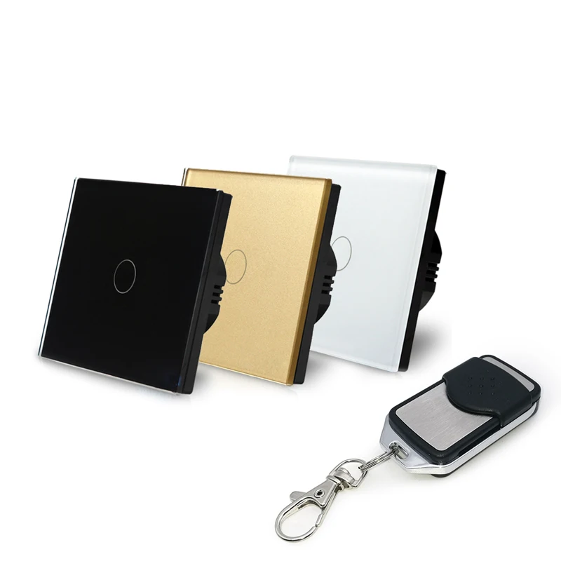 New arrival EU Standard Crystal Touch Glass Remote Control Light Dimmer Switch 1 way 1 gang 220V