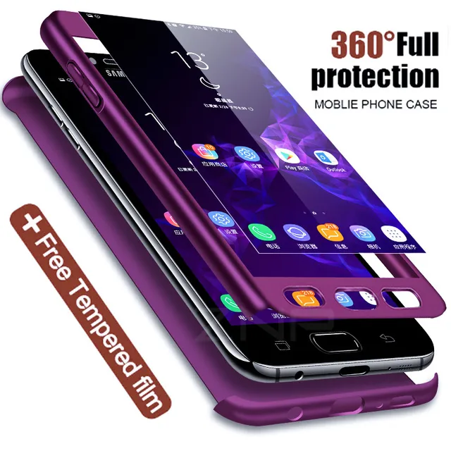MOOPOK 360 Degree Phone Cases For Samsung Galaxy A3 A5 A7 2017 2016 S7 Full Cover Case For Samsung S7 A3 A5 A7 Case With Glass