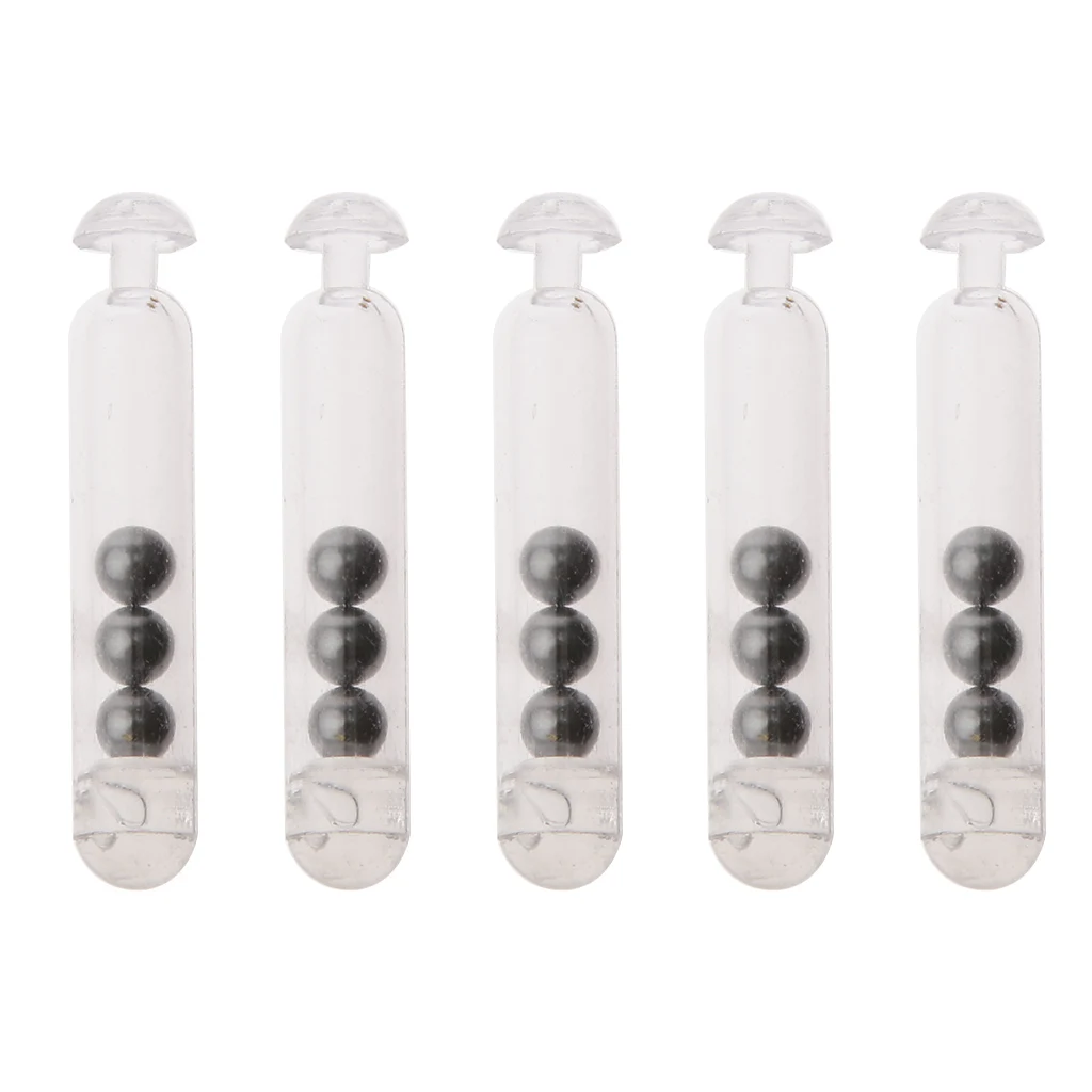 1.55cm/2.15cm/2.6cm Hard Plastic Worm Jig Fishing Lure Metal Balls Insert Rattle Chambers Shake Sound Attract Fishing Bait