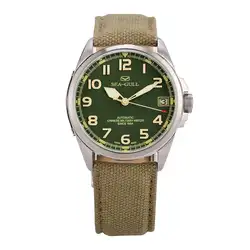 Seagull мужские часы D813.581 автоматические китайские военные часы светящиеся цифры Зеленый циферблат море-Чайка D813.581