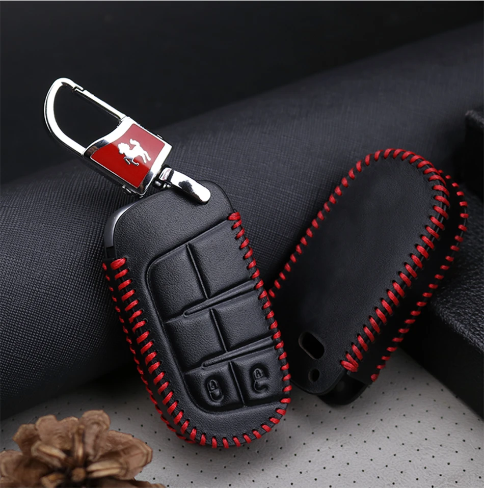 JLB чехол для ключей Dodge Ram 1500 Journey charger Dart Challenger Durango из натуральной кожи мужской Автомобильный держатель для ключей