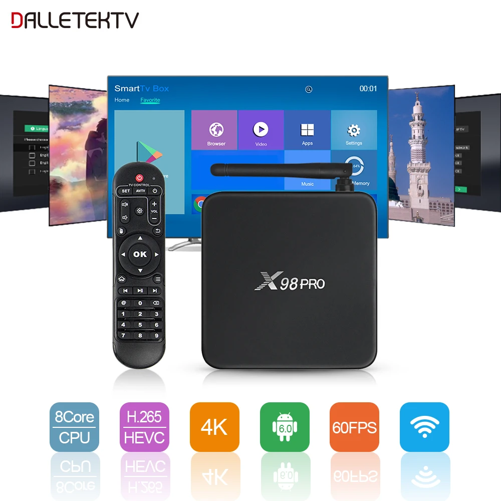 

X98 Pro Amlogic S912 Octa Core Android 6.0 TV Box 2GB 16GB/3GB 32GB 4K H.265 Smart Media Player 2.4G/5.8G Wifi BT4.0 X98PRO BOX