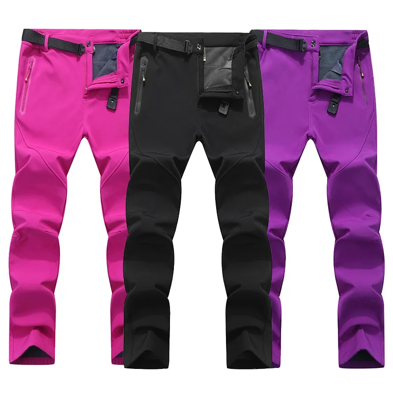 

Women Hiking Pants Fleece Thicken Outdoor Trekking Pants Waterproof Windproof Thermal for Camping Ski Climbing Hiking Trousers