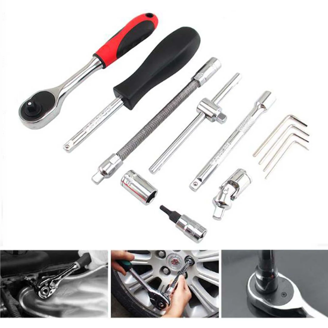 Socket Set 46pcs 1/4-Inch Car Repair Tool Ratchet Set Torque Wrench Combination Bit a Set Of Keys Chrome Vanadium Socket Set 46pcs 1/4-Inch Car Repair Tool Ratchet Set Torque Wrench Combination Bit a Set Of Keys Chrome Vanadium