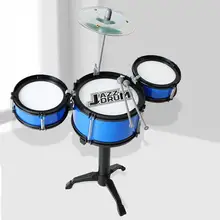Рождественский подарок идея детские игрушки барабанный набор мальчиков девочек играть музыку для развития интеллекта синий на выбор