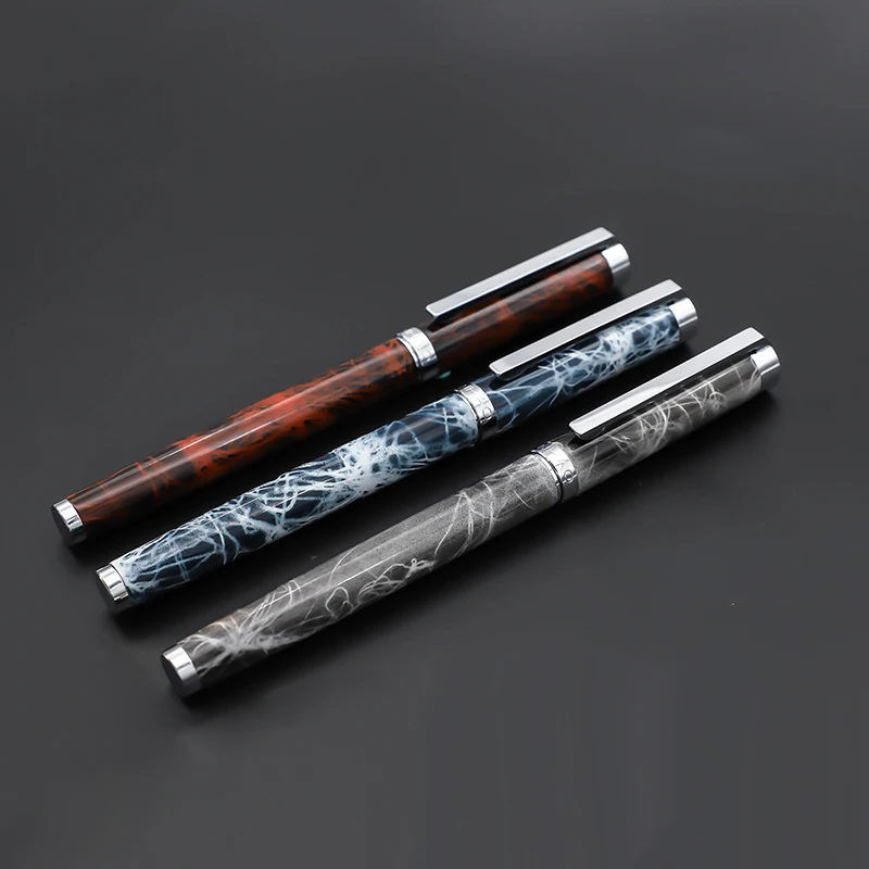 

Luxury Metal Silver Clip Jinhao Fountain Pen 1pc/lot F Nib 0.5mm Student Handwriting Practice Ink Pens Business Office Supplies