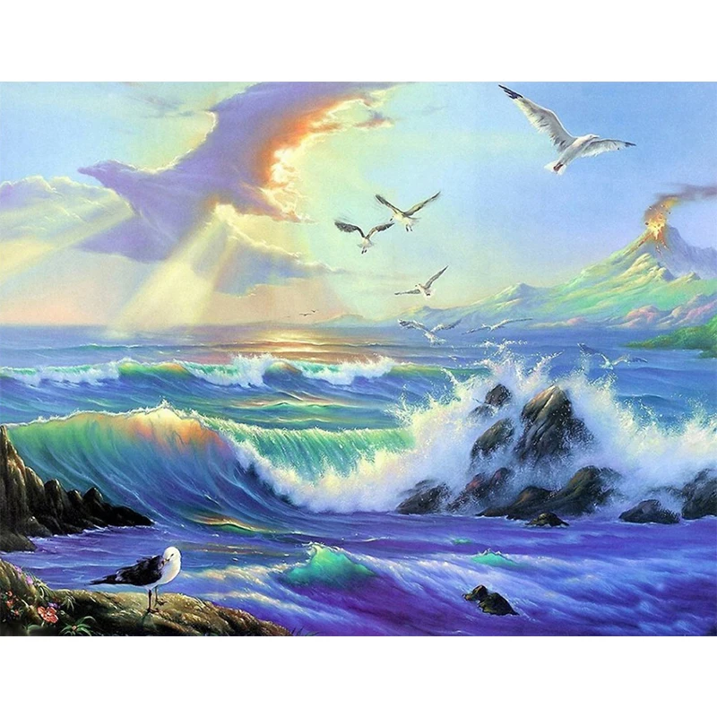 Рисунки чайки над морем