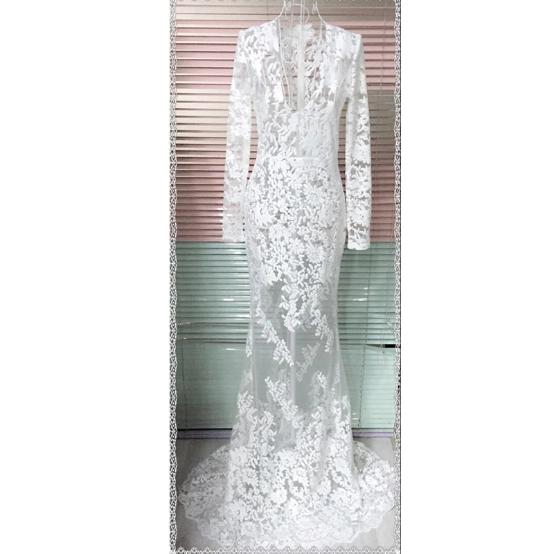 MUXU, Летнее белое платье, женские платья, длинные платья, облегающая одежда, jurken, с длинным рукавом, прозрачное, цветочное, кружевное, вязаное, платье
