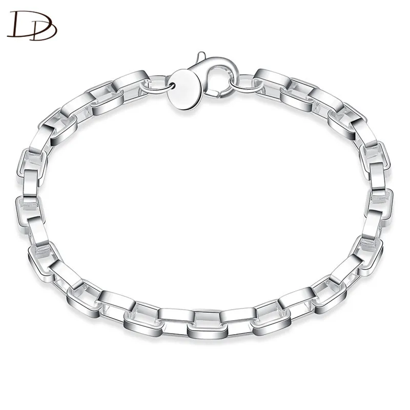 Trendy Chain Link Bracelet Women Cuff Wristband White 585 Gold Color Bracelet Bangle Female Male