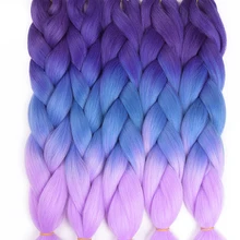 TOMO 24″ 100g/pack 2 3 4-tone Ombre Kanekalon Jumbo Braids Hair Extensions Synthetic Crochet Braiding Hair Bulk 1packs/Lot