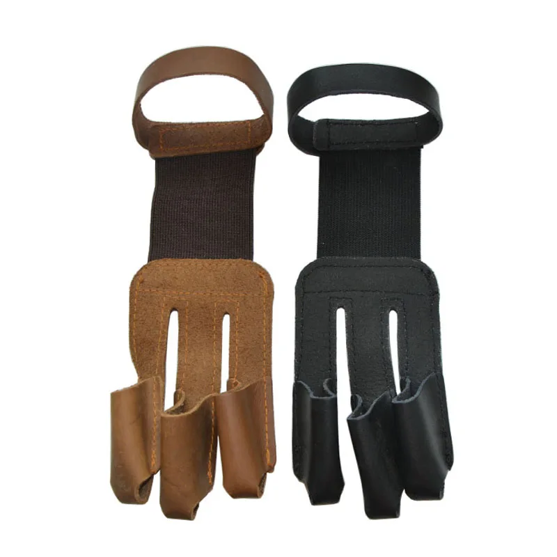 1pc Archery Finger Tab Leather Finger Guard Protective Thumb for recurve bow huntingin Bow