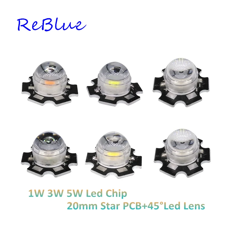 

25Pcs ReBlue 3W Led Diode Led Chip 1W 3W 5W Epistar Bridgelux Led Diode 1W 3W 5W High Power 3000K 6000K 10000K PCB Led Lens