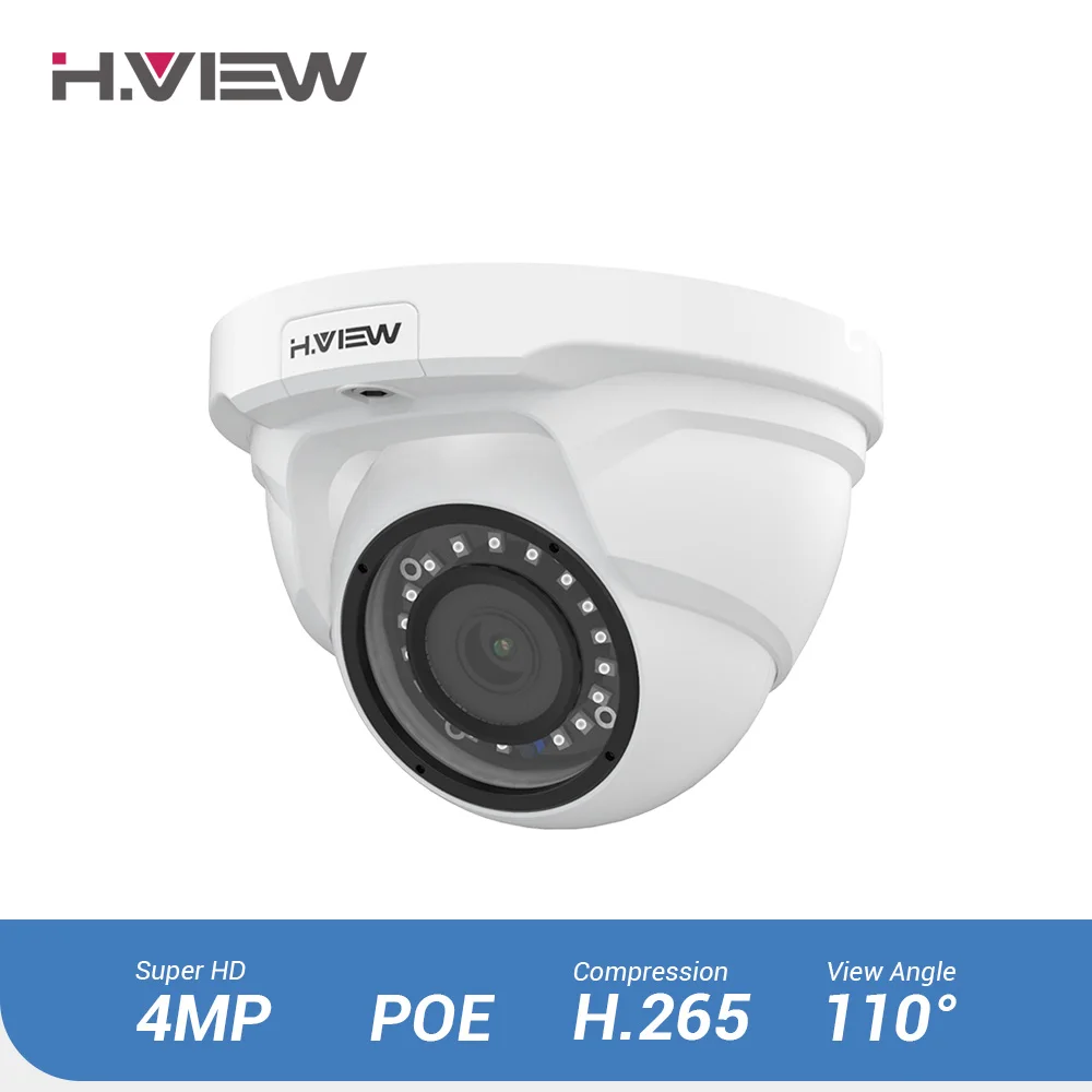 

H.VIEW 4.0MP Night Vision CCTV Camera Baby Monitor PoE Cameras Dummy CCTV Camera For iPhone Android Phone IP Cameras