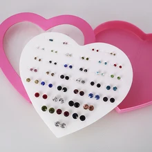 Хороший подарок Крошечные маленькие хрустальные серьги-гвоздики наборы для детей девочек женщин подростков уха ювелирные изделия Сердце в штучной упаковке дизайн дропшиппинг