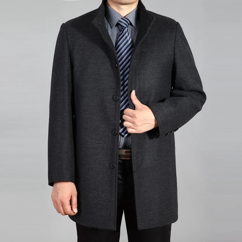 

2018 Hot Sale Winter Wool Coat Men Cashmere Overcoat Wool Long Coat Mens Peacoat Wool Trench Coat Homme Woolen Jacket Autumn