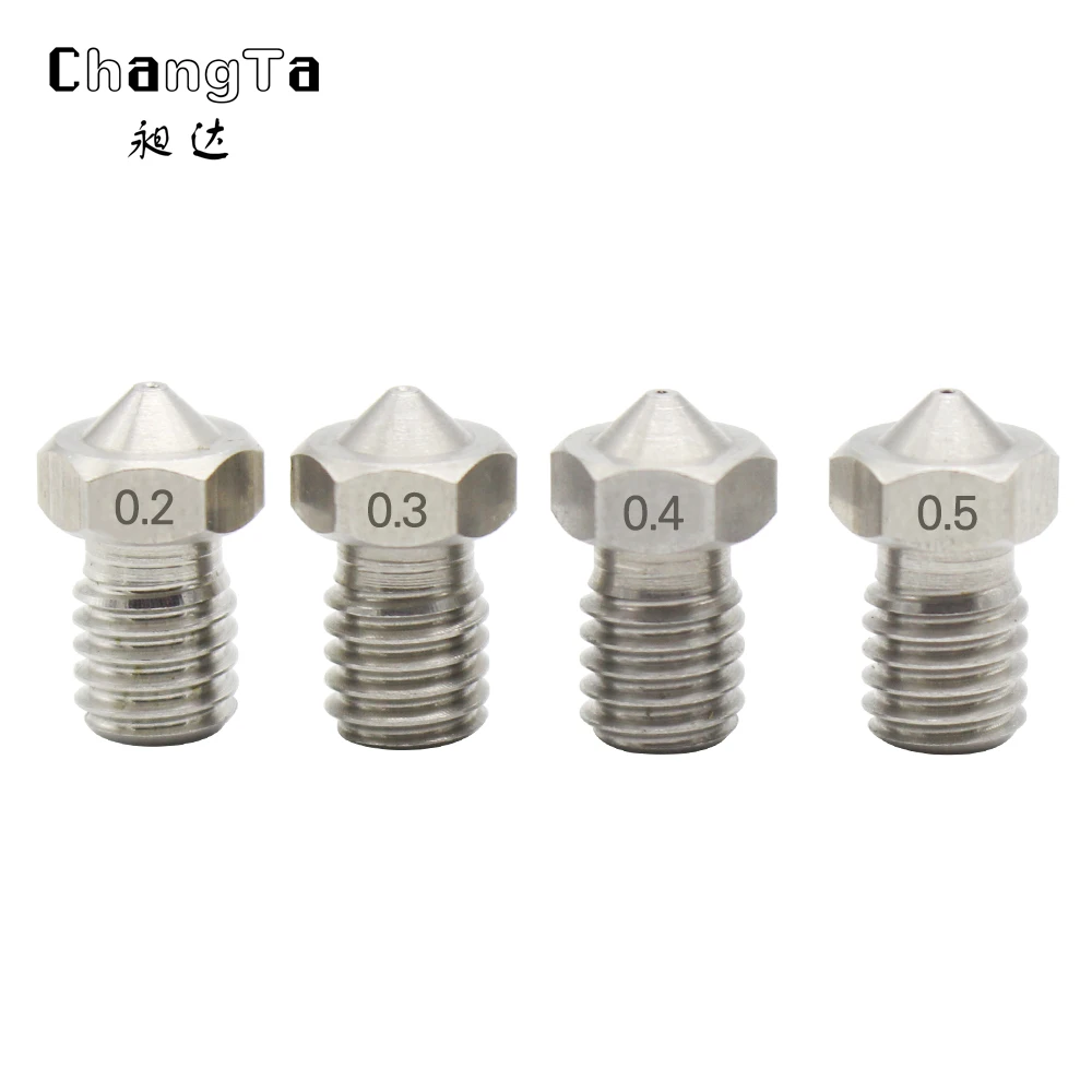 

CHANGTA 3D Printer Accessory 3D V5 V6 Extra Nozzle - Stainless Steel Nozzle 0.2mm/0.25mm/0.4mm/0.8mm for 1.75/3.0 for 3D printer