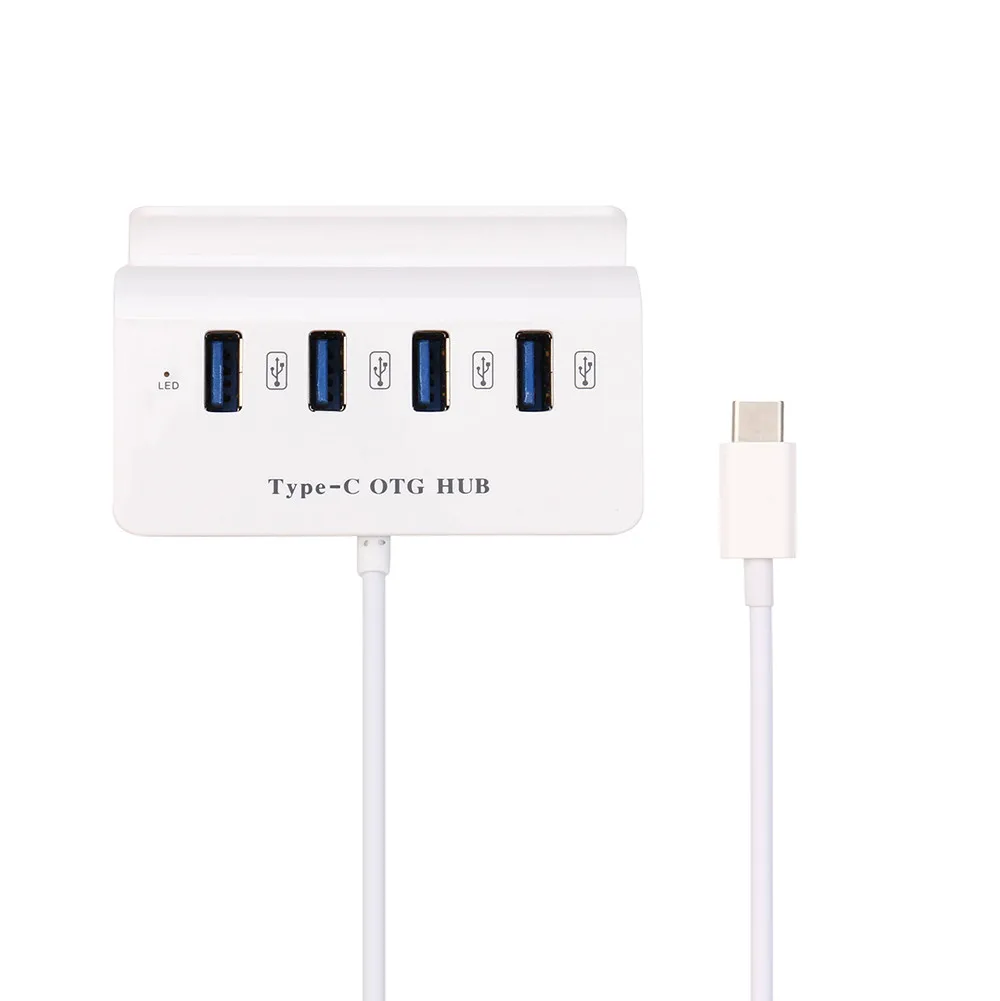 Type C ABS высокоскоростной мини-концентратор с 4 портами USB 3,1 OTG с держателем для планшета, широко совместим с Windows# ZS