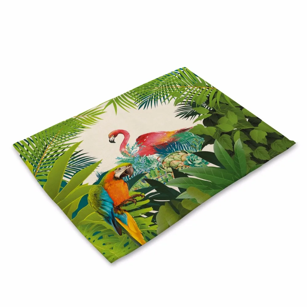 فلامنغو نمط الجدول حصيرة أوراق النبات طباعة الجدول منديل لحفل زفاف Placemat المطبخ الديكور الاكسسوارات الطعام فلامنغو نمط الجدول حصيرة أوراق النبات طباعة الجدول منديل لحفل زفاف Placemat المطبخ الديكور الاكسسوارات الطعام