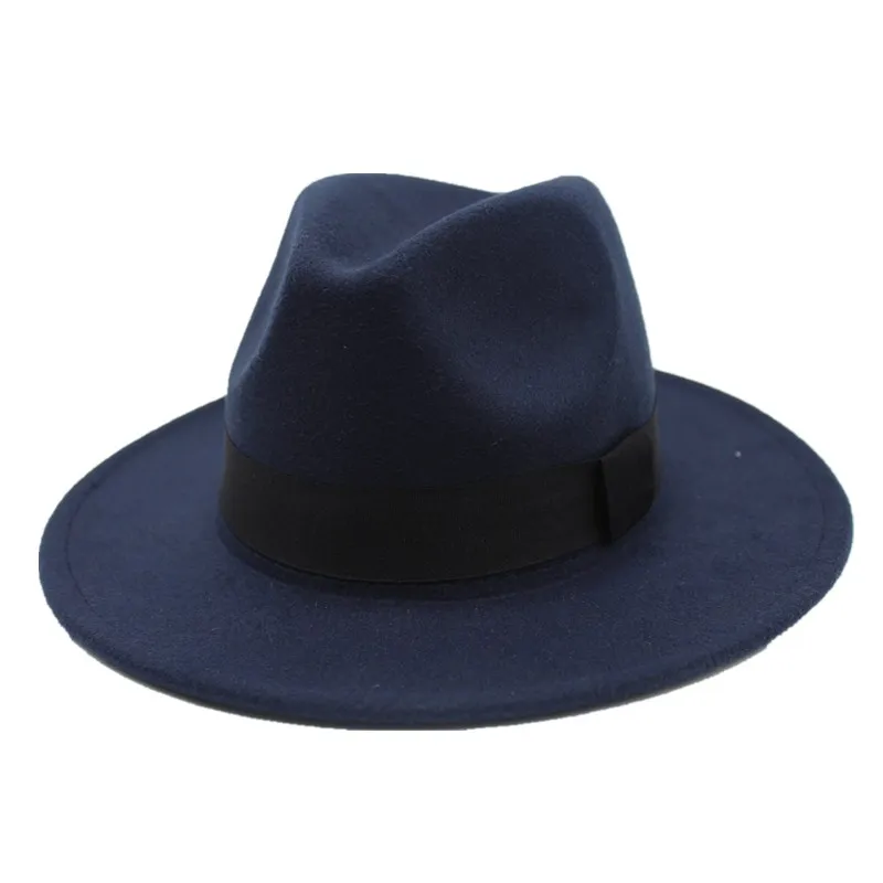 Seioum Весенняя фетровая шляпа с широкими полями для мужчин и женщин, винтажные джазовые шляпы, модные шляпы со звездами, шерстяная фетровая шляпа унисекс, черная фетровая шляпа-котелок