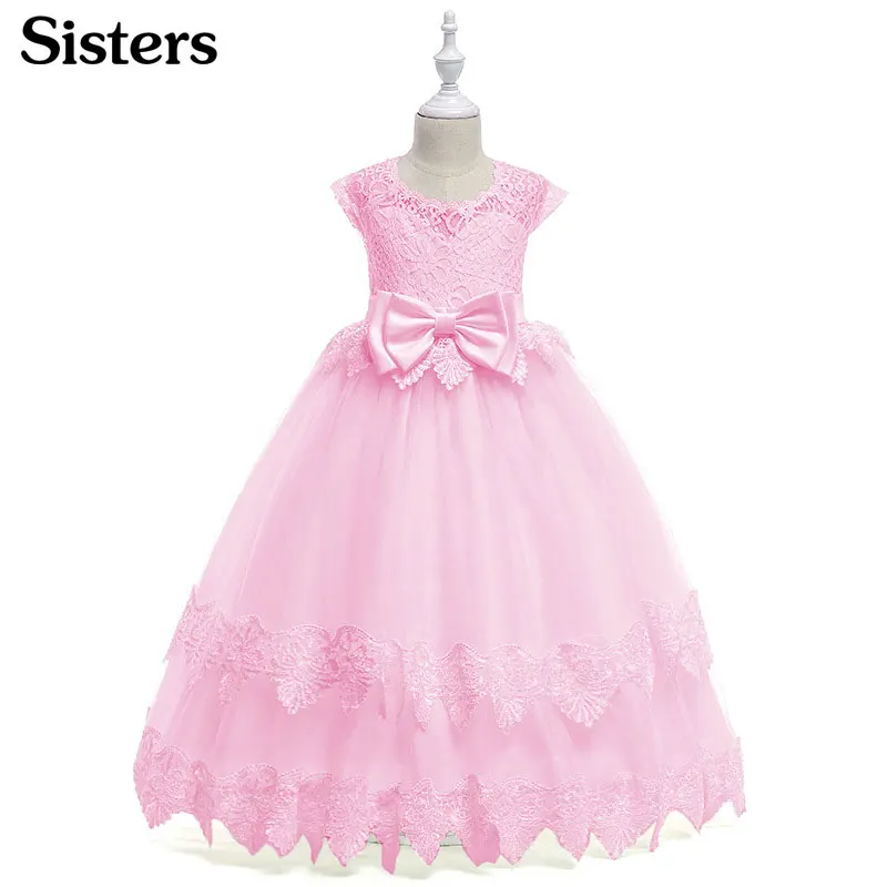 Новинка года, свадебное вечернее платье для девочек детская одежда платье для девочек кружевное длинное платье Элегантное платье принцессы для детей возрастом от 3 до 12 лет