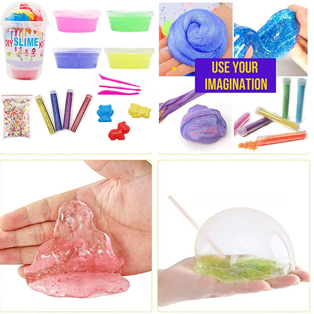 

DIY 15PCS Slime Kit Supplies Magic Mix Crystal Clear Crystal Slime Toys Foam Putty Plasticine Cloud Ball Glitter Slime C522