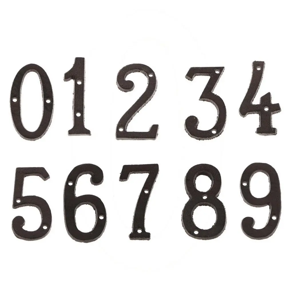 Metal Letters Numbers Cast Iron Decoration House Sign Doorplate DIY Cafe Wall DAG-ship