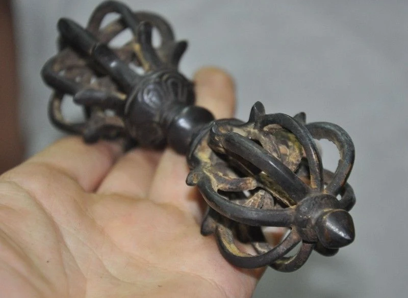 6 &quotСтарый тибетский буддизм бронзовый Phurpa Dorje Pestle Vajra Talismans FaQi|Статуи и