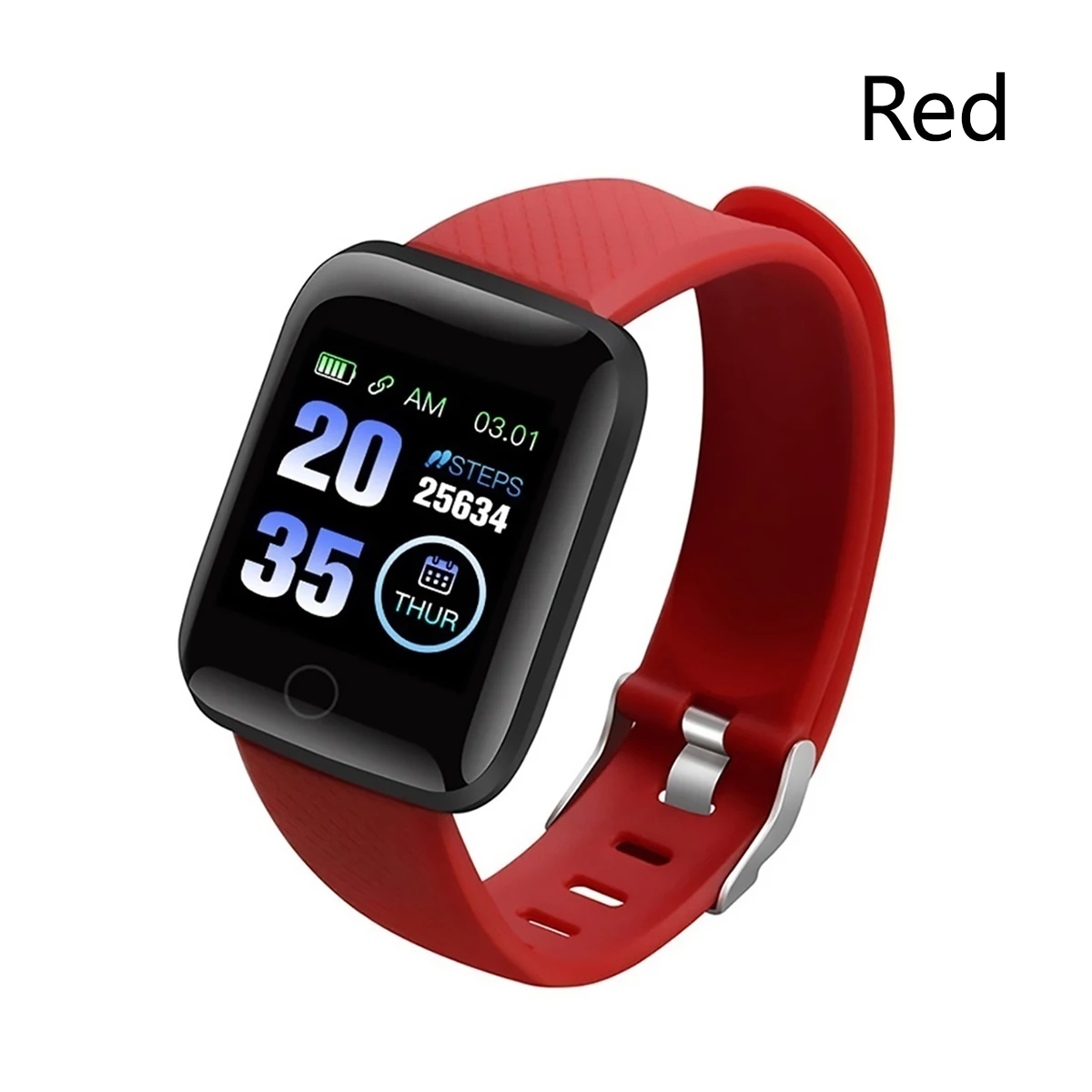 Водонепроницаемые Смарт-часы 116 Plus, умные наручные часы для мужчин и женщин, спортивные часы для фитнеса, смарт-браслет, Android, Relogio Masculino - Цвет: red