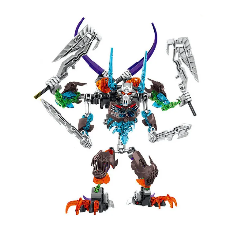 Новинка BIONICLE Ekimu UXAR KETAR AKIDA IKIR TERAK MELUM экшн-строительные блоки, игрушки, кирпичи, детские подарки, совместимы с 70795 70794 - Цвет: 711-1 nobox