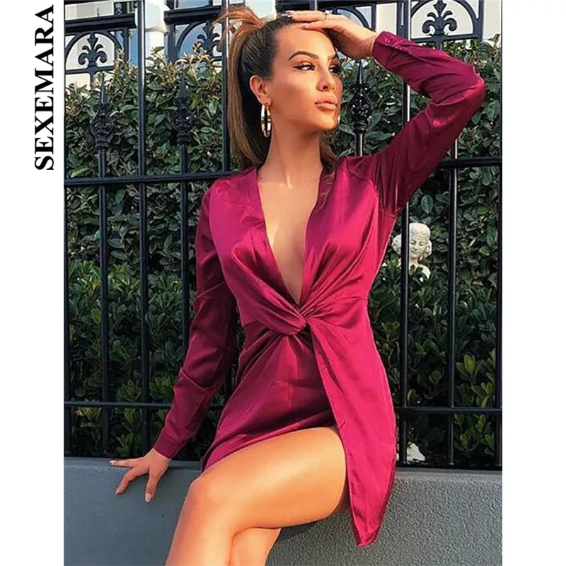 Satin v neck bodycon dress Europe with satin v neck bodycon dress proper