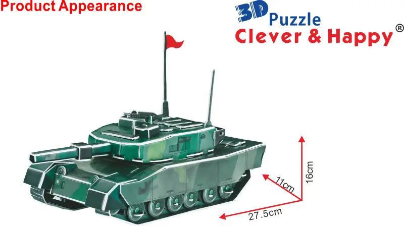 Новая умная и счастливая земля 3d головоломка модель 90 танков взрослые головоломки самодельная Бумажная модель игры для детей бумажное обучение и образование