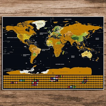 

Drop shipping Map with flag to Make Travelling More Fun Track Your Adventures Personalised World Map 82x59cm