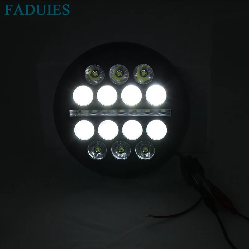 FADUIES For Harley Lights 5 34 Black LED Daymaker Headlight With DRL For Harley Sportster Iron 883 1200 Dyna Street Bob FXDB (8)