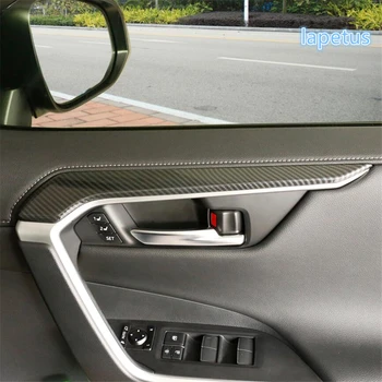 

Lapetus Inner Door Armrest Decoration Strip Cover Trim 4 Piece Fit For TOYOTA RAV4 RAV 4 XA50 2019 2020 ABS Carbon Fiber Look