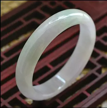 

Myanmar ice glutinous species emerald light green jade bracelet willet emerald bracelet 58MM 00024